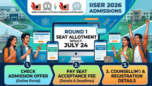 IISER 2026 Seat Allotment Round 1 Result Out Now; – Check Admission Offer, Seat Acceptance Fee & Counselling Details