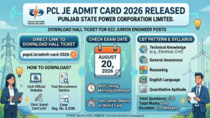 PSPCL JE Admit Card 2026 Out Now; Download Hall Ticket for 622 Junior Engineer Posts, Check Exam Date, CBT Pattern & Direct Link