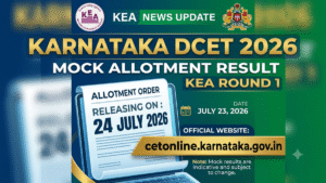 Karnataka DCET Mock Allotment Result 2026; KEA Round 1 Result Releasing on 24 July at cetonline.karnataka.gov.in